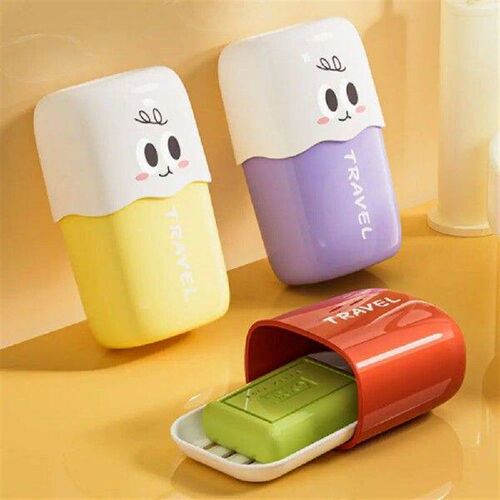 Portable Cute Cartoon Soap Rack Set Waterproof