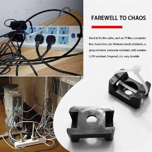 100PCS Cable Tie Mounts Seat Fixed Seat Wire Buddle Saddle