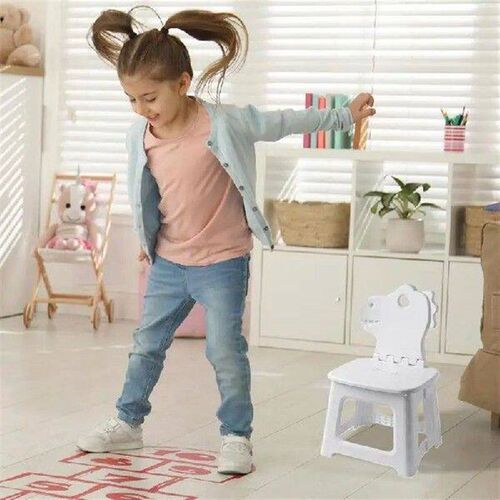 Kids Step Stool Bunny Dinosaur Portable Folding Chair With