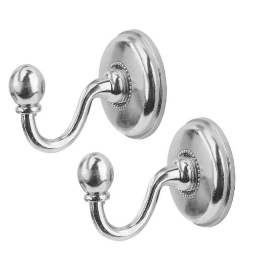 2PCS Metal Curtain Holdback Wall Tie Back Hooks Zinc Alloy H