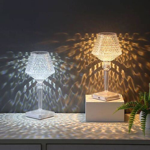 Crystal Table Lamp Rechargeable Touch Light-changing Eye Pro