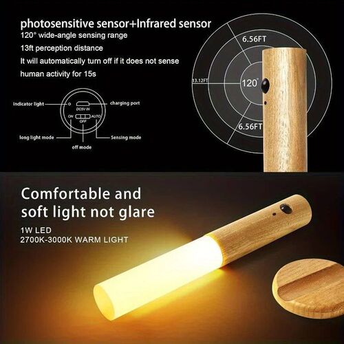 LED Induction Night Light Intelligent Rechargeable Magnetic