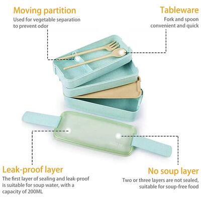 900ml Bento Box for Kids 3 Stackable Lunch Box Leak-proof Po