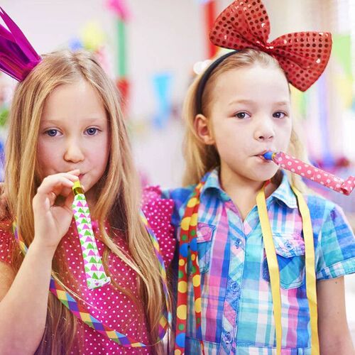 10/8PCS Colorful Blowing Dragon Funny Whistles Blow Roll Toy