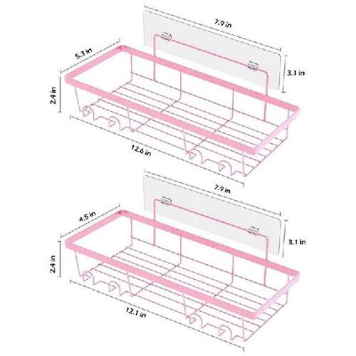 Shower Caddy Shelf Organizer, 2 Pack Adhesive Bathroom Easy