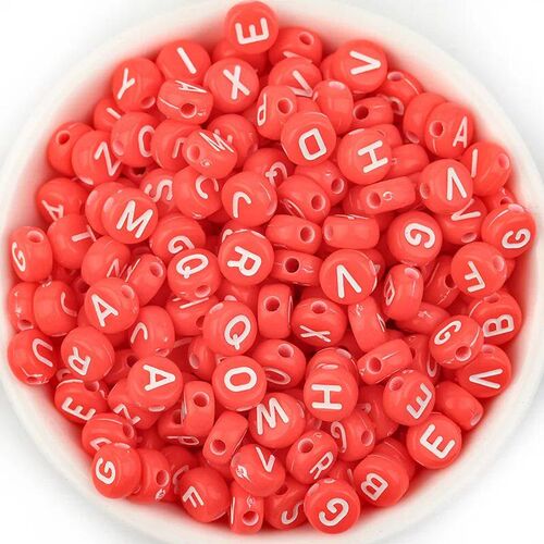 4*7m Acrylic Mixed Color Letter Round Flat Alphabet Spacer B