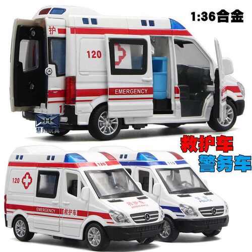 oxed 1:32 Smulaton Specal Polce Car Amulance Alloy Car Model