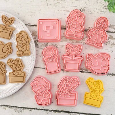 8pcs/set Cookie Cutters Animal Dog Type Stamp Embosser for B