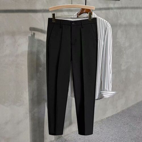 LUU Spring an Summer Soli Color Tapere 9 Ninty Pants Mens B