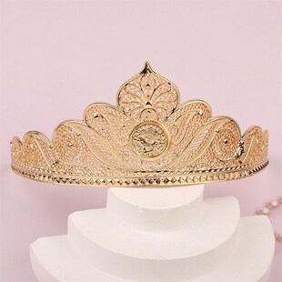 New Hollowed Flower Design Crown for Women French Coin Hair