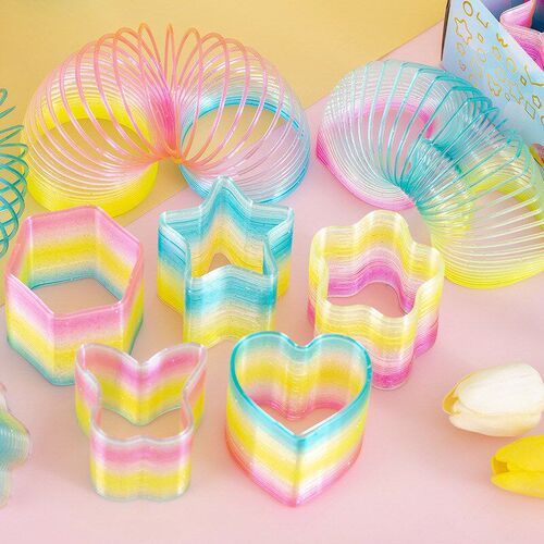 Irregular Glitter Transparent Rainbow Rings 12pcsbox Rainbow