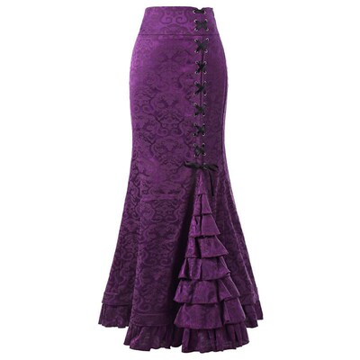 Womens Dress Gothic Style Dark Style Skirt Jacquard Long Sk