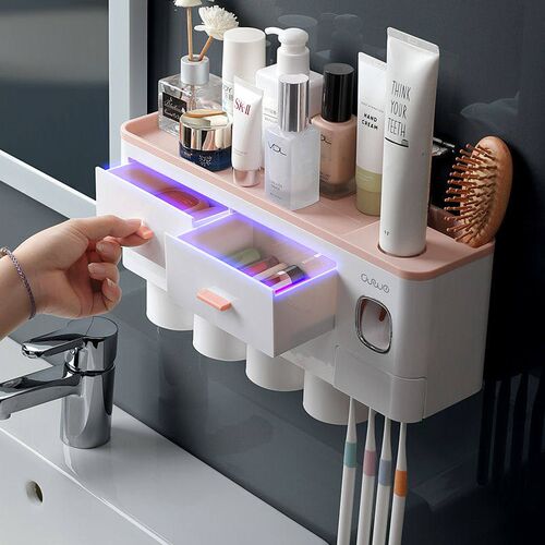 Bathroom Accessories Set Magnetic Adsorption Toothbrush Hold