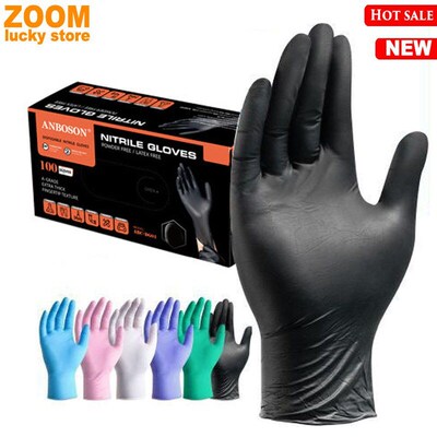 100Pack Latex Free Disposable Gloves Nitrile-Vinyl Gloves