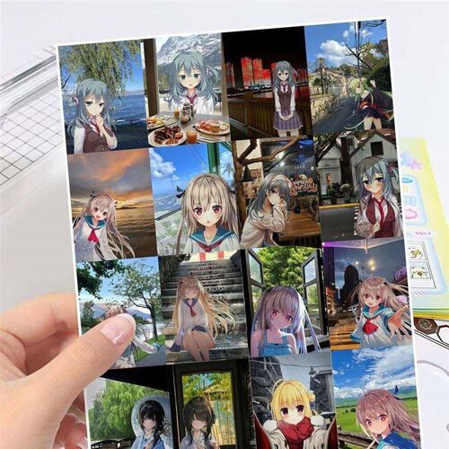 189张galgame背景图贴画卡通二次元美少女游戏笔记本装饰畅销贴纸
