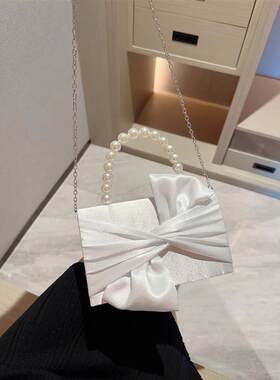 Lady Exquisite Flower Evening Bag white Wedding Bag Faux Pea