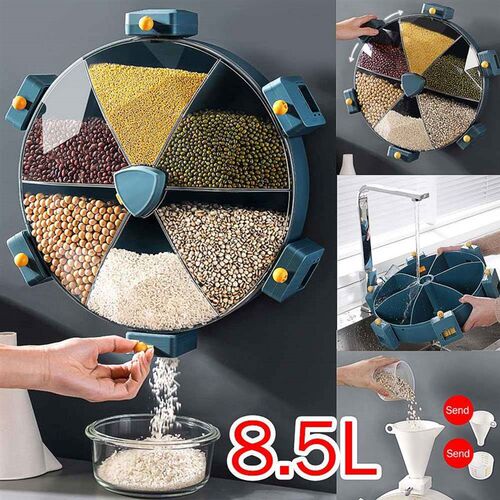 8.5L Large Rotate Storage Containers Cereals Dry Food Rice D