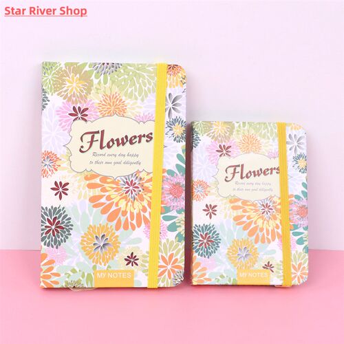 A6 small floral notebook with straps hardcover book hard cov