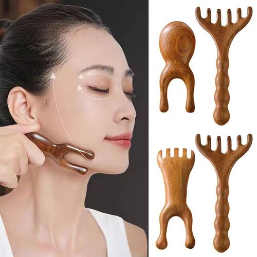2Pcs Chinese Massage Comb Deer Antler Meridian Relax Acupoin