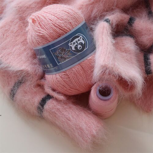 5 Pcs Cashmere Mink Fur Yarn for Hand Knitting  Long Plush W