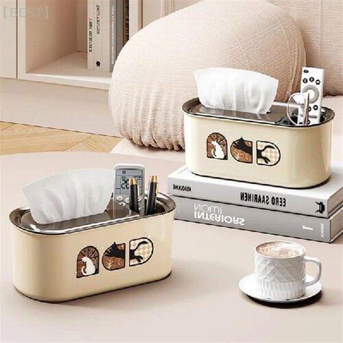 1 Pcs Plastic Desktop Tissue Box Multi-Functional Light
