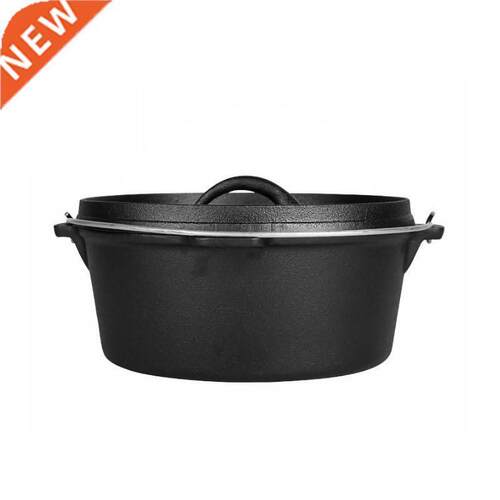 30cm Cast Iron Camping Pot Outdoor Picnic Pot Stew Pot Dutch