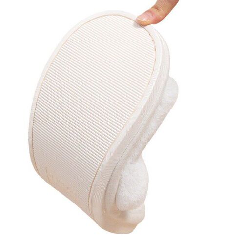 Ready-stock Shoes New Open-toe Furry Slippers For Women Casu