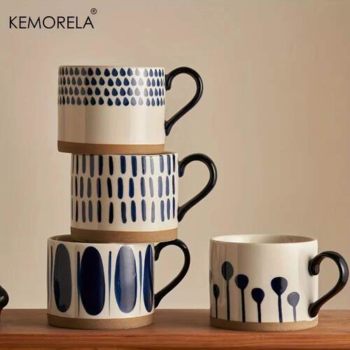 1PCS 450ML Nordic Ceramic Cup Coffee Milk Mug with Handle Re