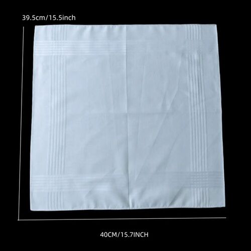 Thin feel Cotton 40cm pure white handkerchief. Business suit