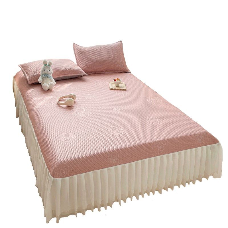 夏季冰豆豆床裙款凉席三件凉感空调软席可折叠冰丝席子家用韩版,床上用品,冰丝席,淘宝优惠券,粉丝福利购,淘宝优惠卷