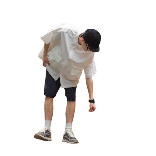 Summer Tooling Short-sleeved Steet Pocket Tooling Casual Shi