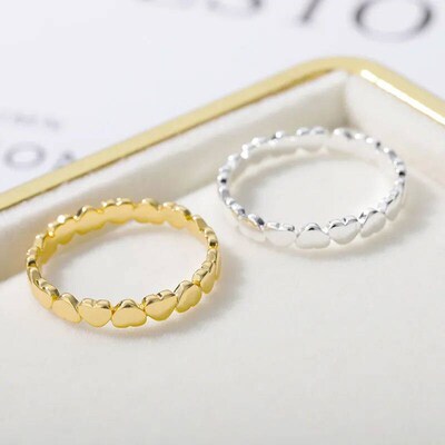 Stainless Steel Heart Rings For Women Propose Engagement Wed