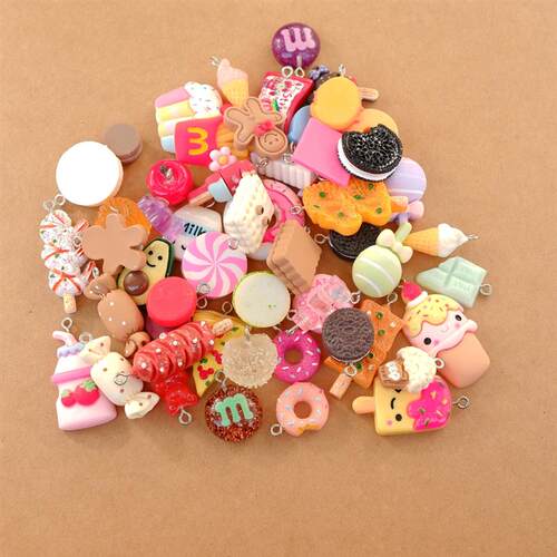 20/30/60/100Pcs/lot By Random Cake Candy Food Charms For Jew