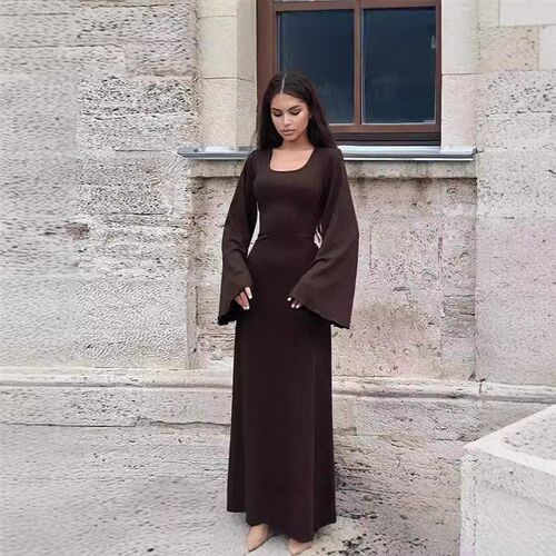 Womens 2025 Fashion Casual Loose U Neck Back Strap Long Sle