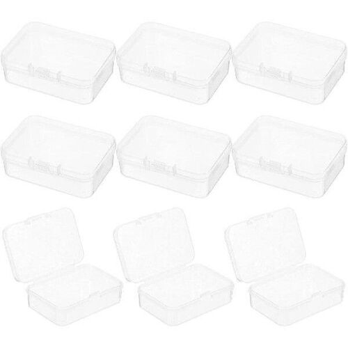 10 Pcs Highly Transparent Box Beads Small Organizer Clear