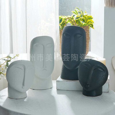Modern Simple Matte Vase Ornaments Nordic Abstract Black and