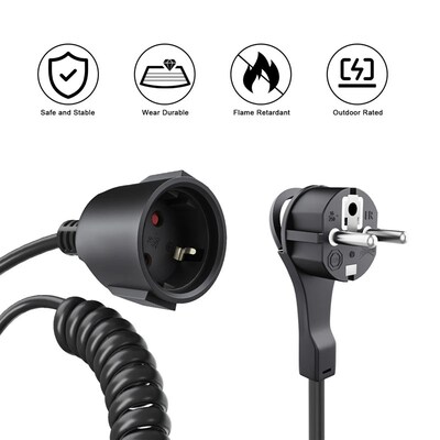 2/3/5/8/10m extension cable European 2-pin Type C plug male