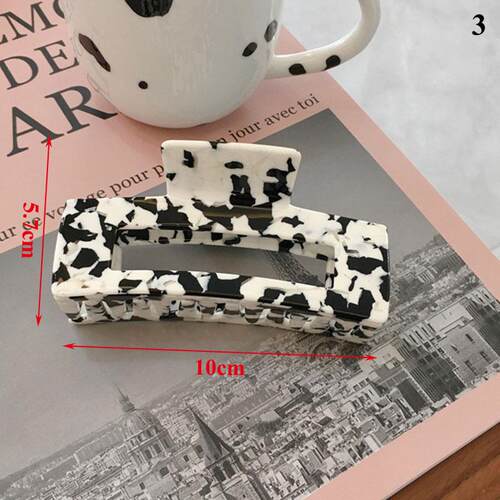 Milk Cow Color Geometric Large Hair Claws Women Girls Vintag