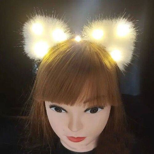 10pcs Cute Glow Light Up LED Flower Feather Cat Ears