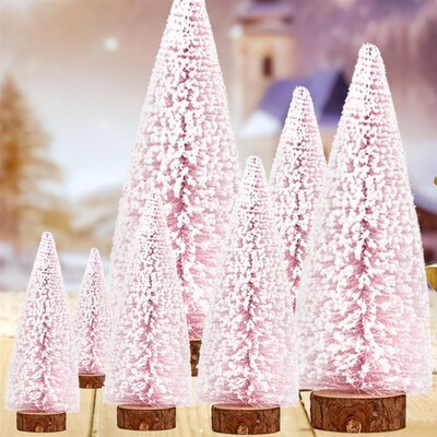 Mini Christmas Snow Tree: Small Pine/Cedar Desktop Decor