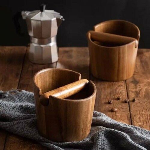 Acacia Wood Coffee Residue Knock Box Removable Durable