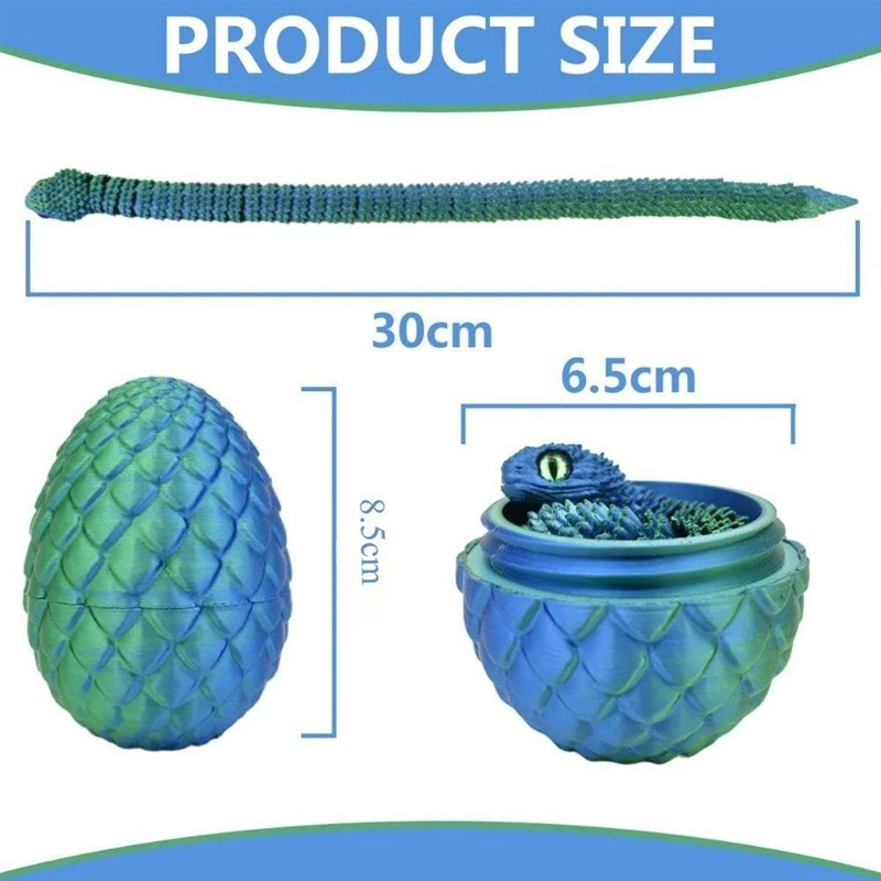 3D Printed Snake with Egg Joint Mobility Simulate Snake Orna图片