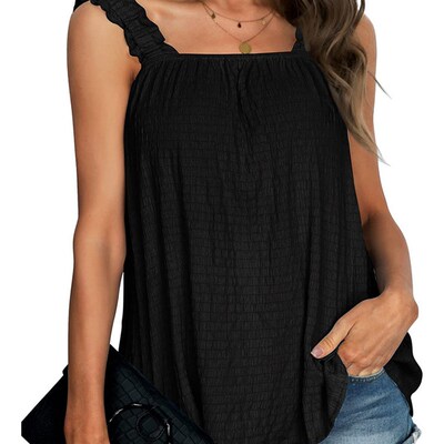Tank Tops for Women Square Neck Loose Fit Sleeveless Tops Cu