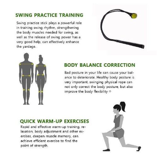 PU Golf Swing Fitness Rope Elastic Golf Training Aids Rope