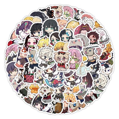 60pcs Cute Cartoon Anime Demon Slayer Anime Stickers Decorat