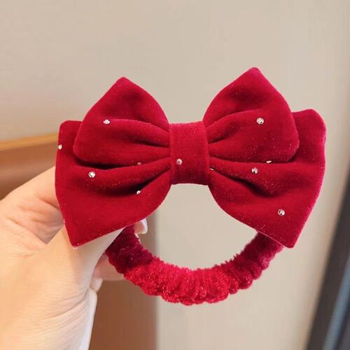 HighEnd Girl Ins Style Flocking Bow Headrope Hair Ring for P