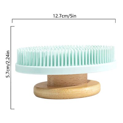 Silicone Brush Head Back Scrubber Shower Brush With Long Woo