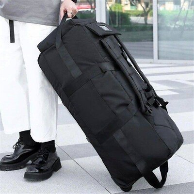 Duffel Bag Foldable Lightweight Weekender Bag 78L Black