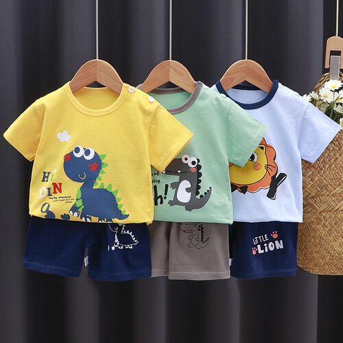 Cotton Infant Boys Girls Clothes Summer Suit Baby Short Slee