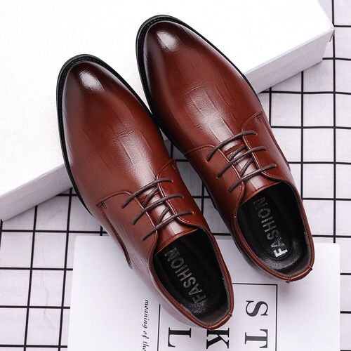 British Business Pointed Toe Mens Leather Shoes Casual Mens